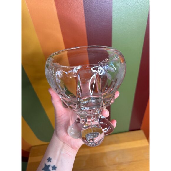 Viking epic three 3 toed etched floral Hughes flower candy bowl - MISSING LID - Picture 5 of 9